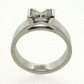 18ct white gold ring set with a modified radiant cut diamond