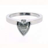 18ct white gold ring set with a pear cut diamond