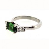 Platinum tourmaline and diamond ring