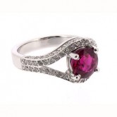 18ct white gold ruby and diamond ring