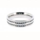 18ct white gold diamond set wedding ring