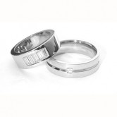 18ct white gold diamond set wedding rings