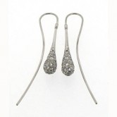 18ct white gold pavee set diamond earrings