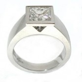 18ct with gold ring set with a princess cut diamond